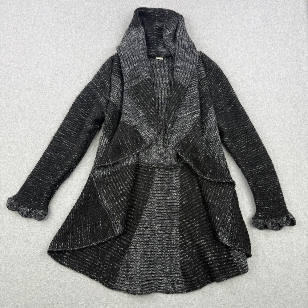 Albinaas Alpaca Poncho Cape Womens Gray Black Alpaca Knit Shawl Collar Peru